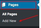 create new page in wordpress