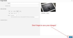 save changes in wordpress